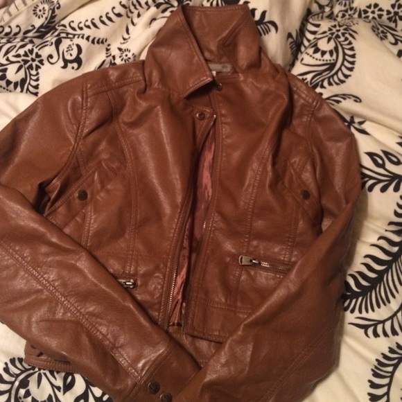 Brown leather jacket