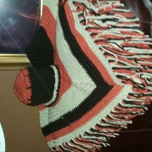 Coat topper with matching beanie