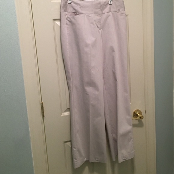 Express Editor Pants in Light Grey with pinstripe