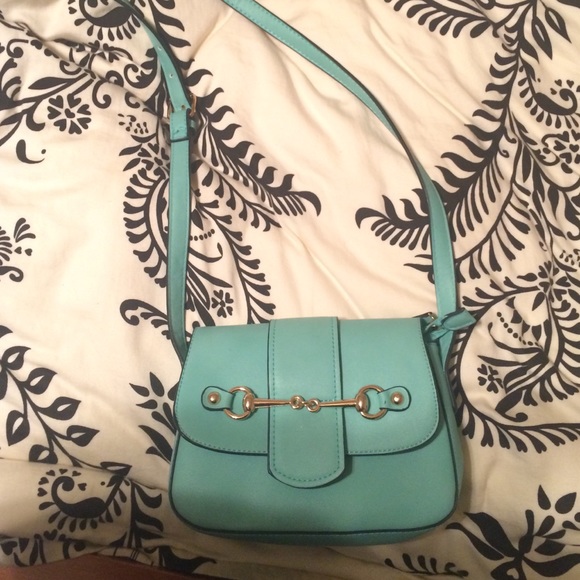 Teal cross body purse