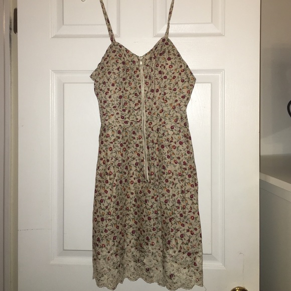 Papaya Summer Floral Spaghetti Strap Dress w Lace