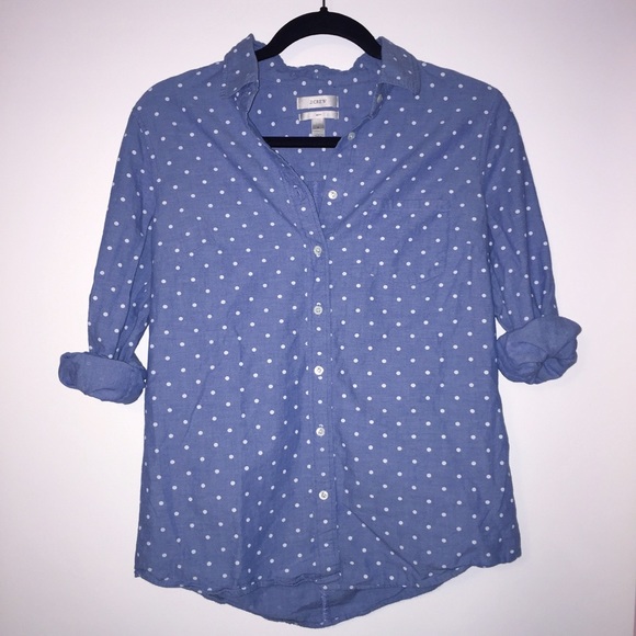 J.Crew Polka Dot Chambray Popover