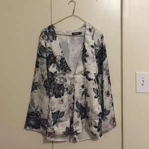 Missguided Floral Plunge Romper