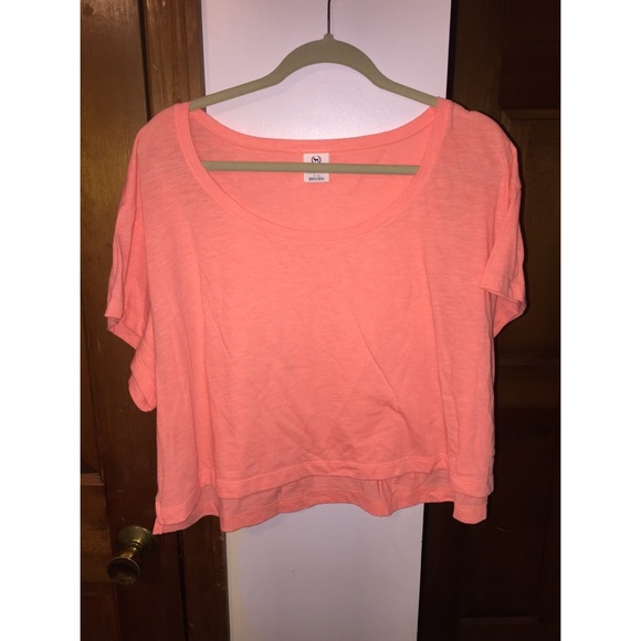 PINK neon orange cutoff shirt