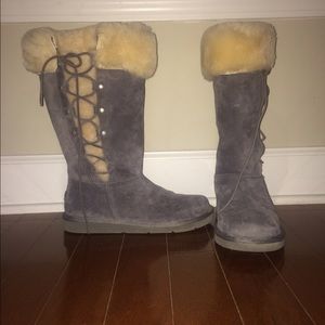 UGG Australia 'upside' tall grey lace up boots