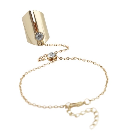 Sexy fashion gold rhinestone ring-bracelet combo - Picture 2 of 3