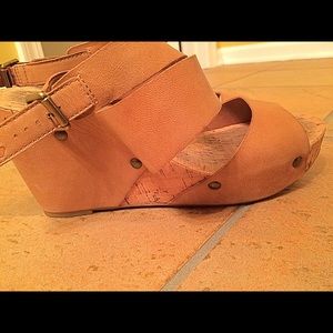 Tan lucky brand cork heel wedges✔️FIRM❗️