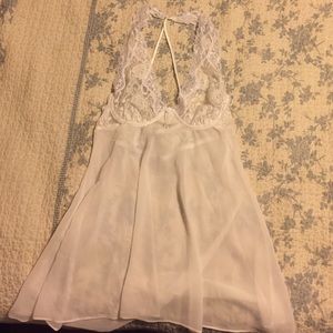 Seductive Wear white halter lingerie gown, size M