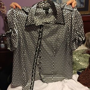 Black and White Blouse