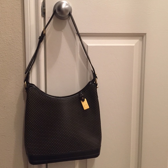 💣 Auth Black/Gold Perforated Dooney&Bourke Bag