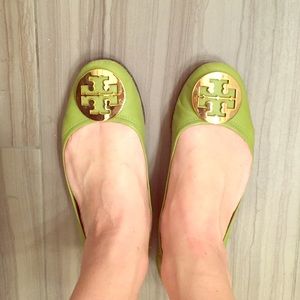 Green Tory Burch flats