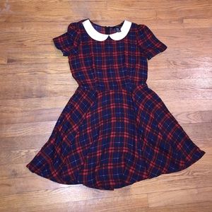 Plaid/Tartan Peter Pan Collared Skater Dress