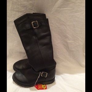 Steve Madden Fairmont Black Leather Moto Boot