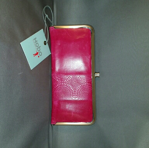 NWT Hobo International LINN Credit Card Slide Stacker Leather Wallet Indigo Blue