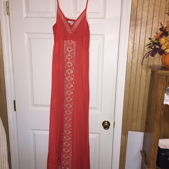 Delia's orange spaghetti strap maxi dress
