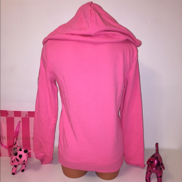 🚫SOLD🚫NEW PINK VS LOGO HALF ZIP HOODED - Picture 4 of 4