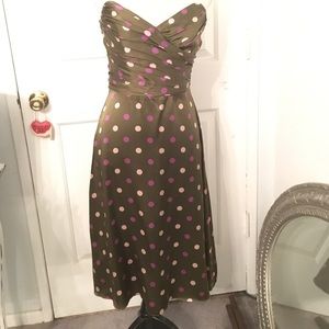 Betsy Johnson Polka Dot Olive Dress