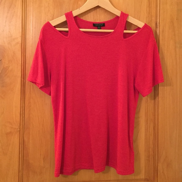 Topshop red slit tee