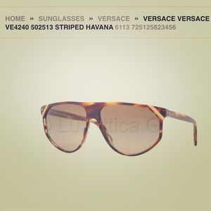 VERSACE striped Havana sunglasses