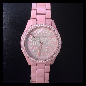 Betsey Johnson Diamond Rimmed Watch