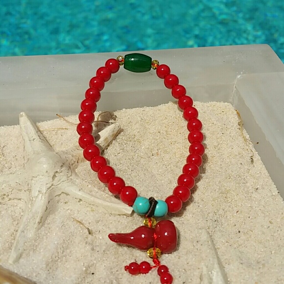 Jewelry - Natural  mediterranean corals yoga bracelet