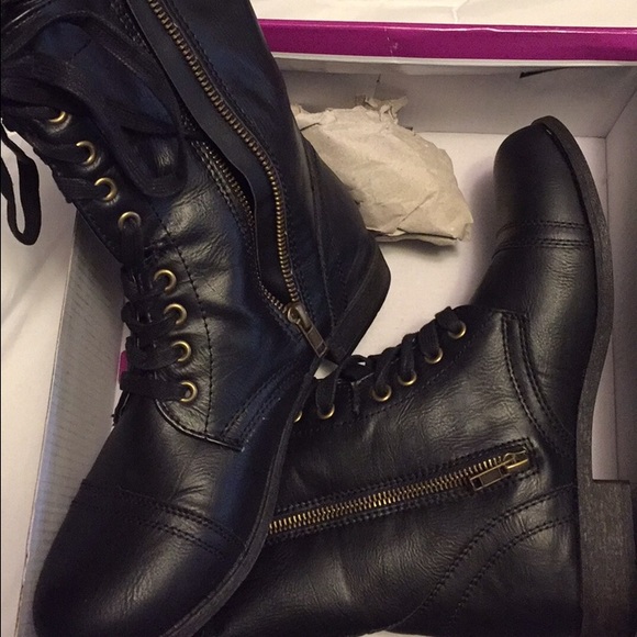 Combat boots.
