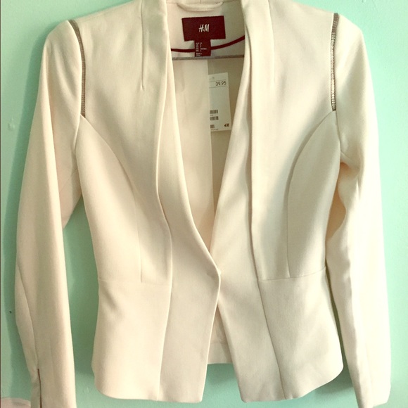 White h&m blazer w| silver