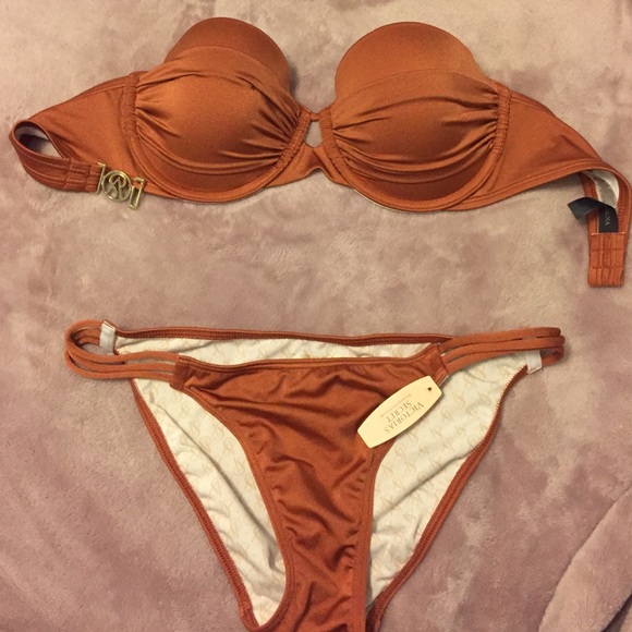 rust colored swimsuit
