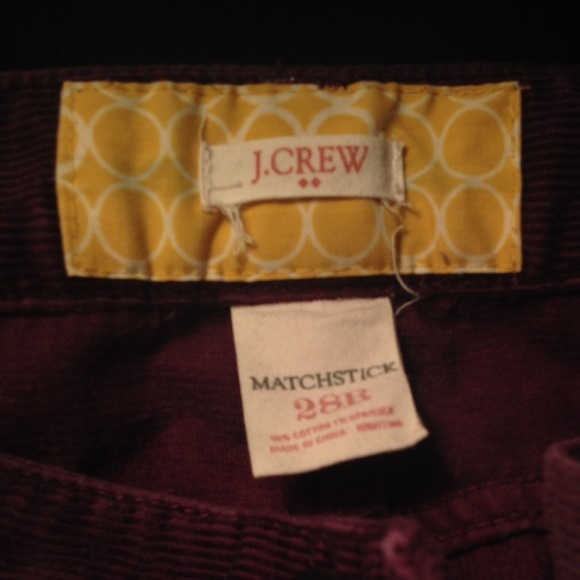 JCrew plum Matchstick cords sz 28R - Picture 2 of 4