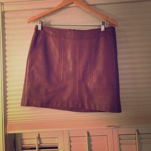 Mini leather skirt