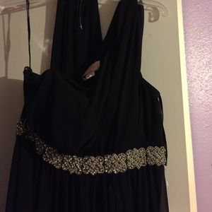 Black full length prom dress