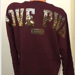 Victoria's Secret Pink Bling Grey Sequins