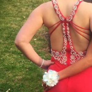 Red Sherri Hill prom dress. Worn once. Size 2.