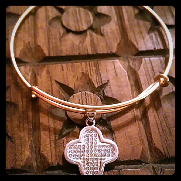 Jewelry - 18k gold plated and CZ paved bracelet