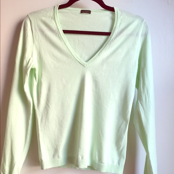 J. Crew mint green v neck sweater