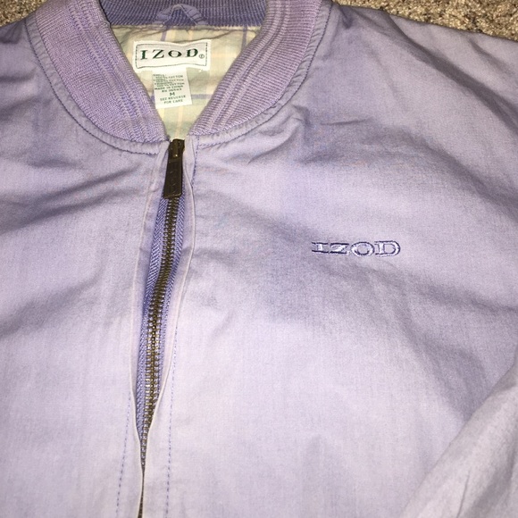 VINTAGE BABY BLUE IZOD BOMBER JACKET - Picture 2 of 3