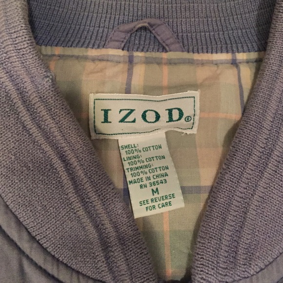 VINTAGE BABY BLUE IZOD BOMBER JACKET - Picture 3 of 3