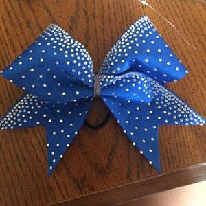 Blue Rhinestoned Cheer bow