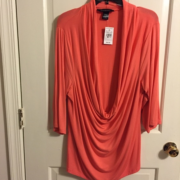 Orange Scoop front blouse