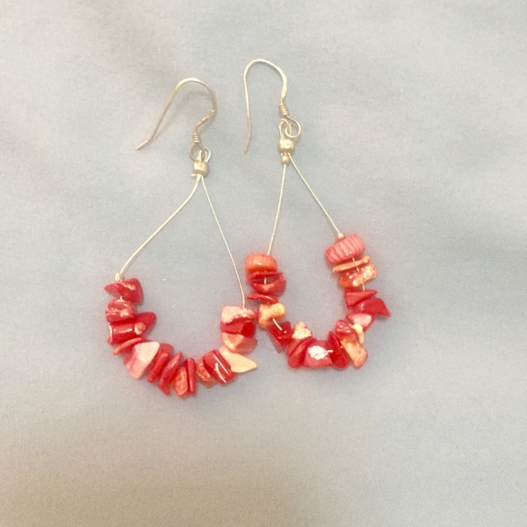 Red stone earrings
