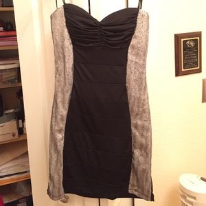NWT XOXO black strapless dress