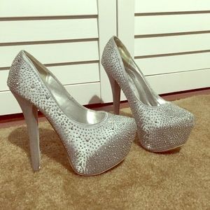 Silver diamond heels