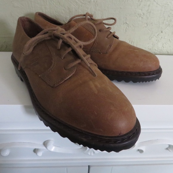Elemenno Shoes - Vintage Brown Leather Oxfords Shoe Low Top Boot 6