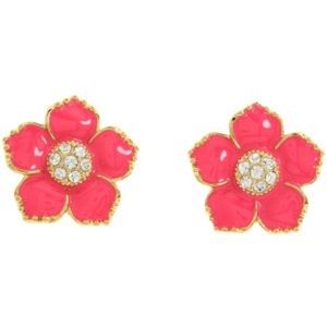 Kate Spade Coral Red Gold Flower Earrings NWT NEW