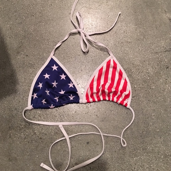 American Apparel American Flag Bikini Top