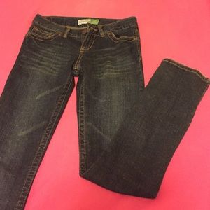 Dark wash skinny jeans