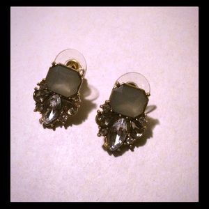 J Crew Square Cabo Fan Post Earrings NEW NWOT
