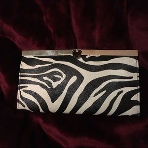 Zebra print leather wallet