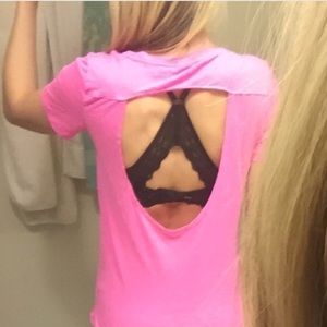 Victoria's Secret Open back Tees & 34B black bra