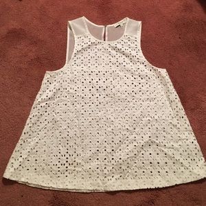 Madewell white eyelet top